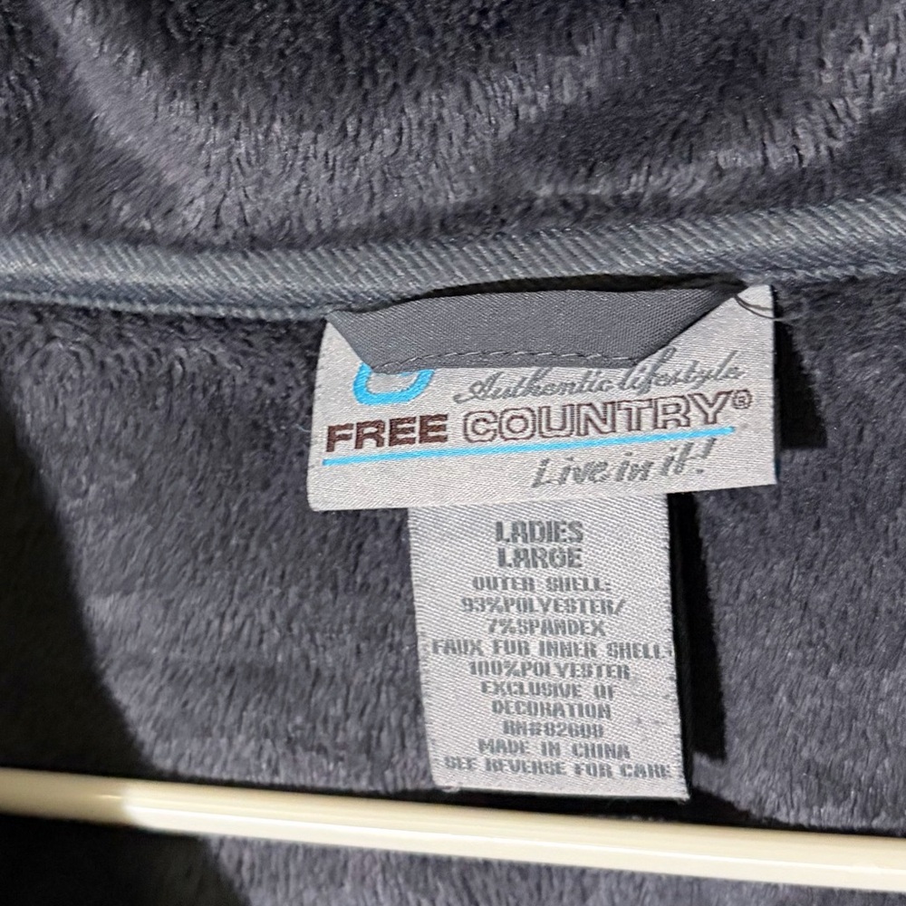 Free Country Hodeed Full Zipper Black Softshell Jacket with Gray Accents Sz‎ L - Picture 7 of 12
